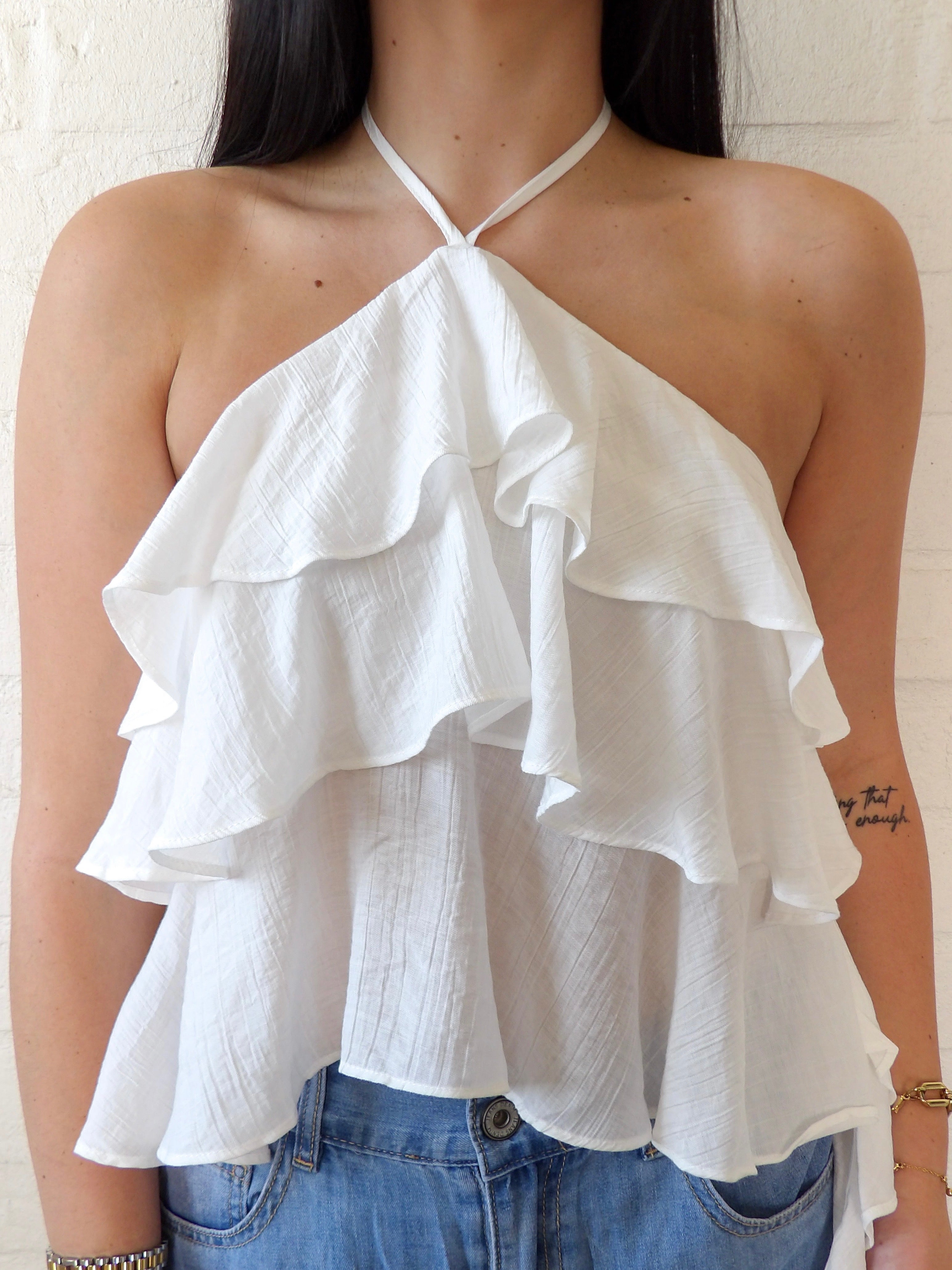 The Bori Frill Halter Top