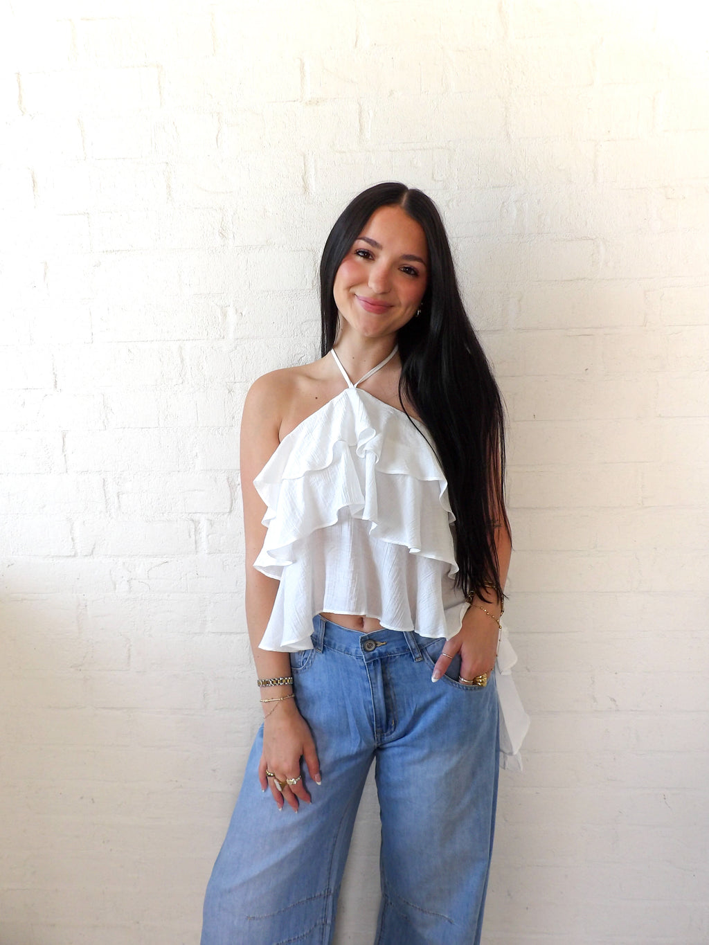 The Bori Frill Halter Top