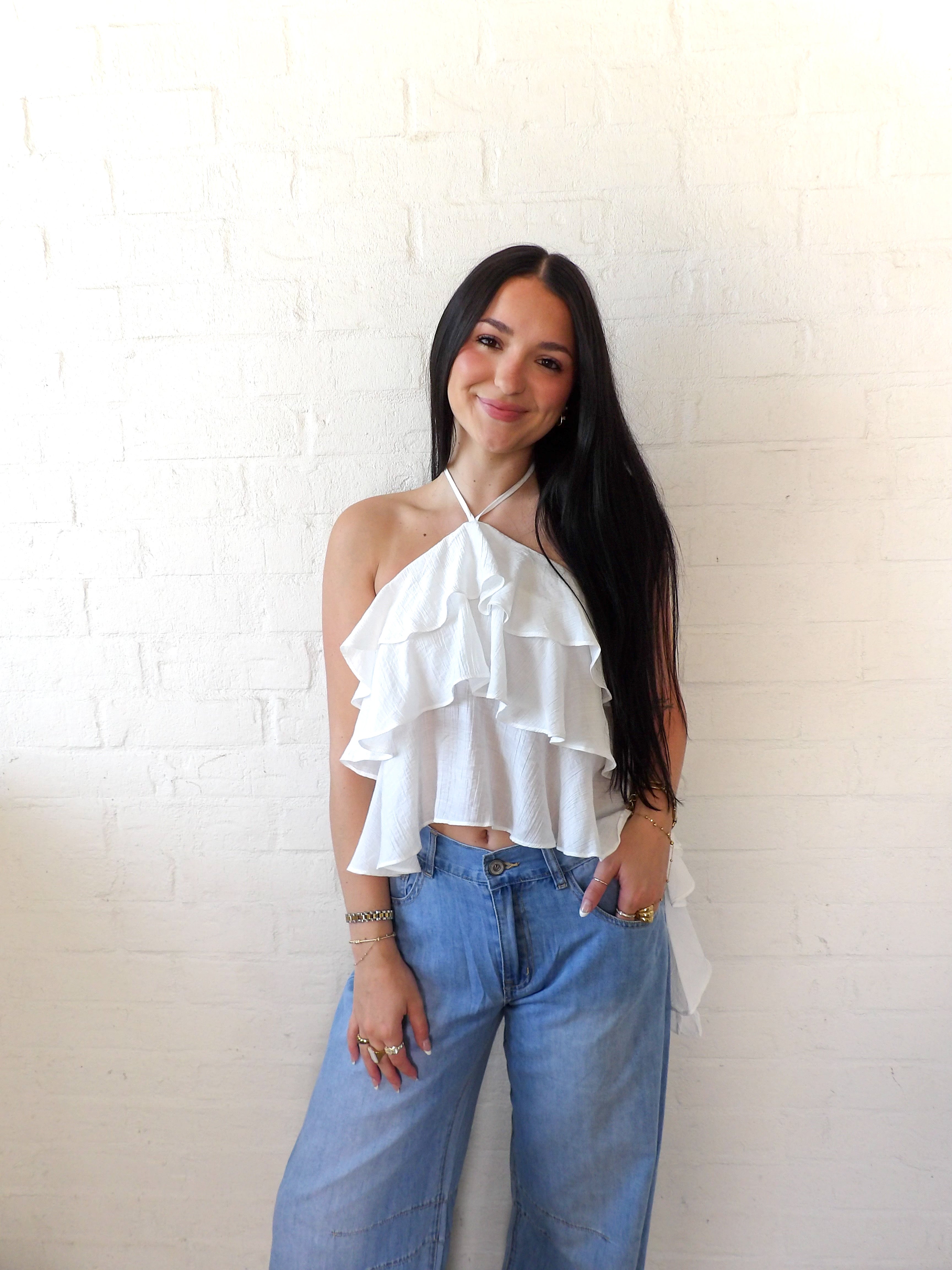 The Bori Frill Halter Top