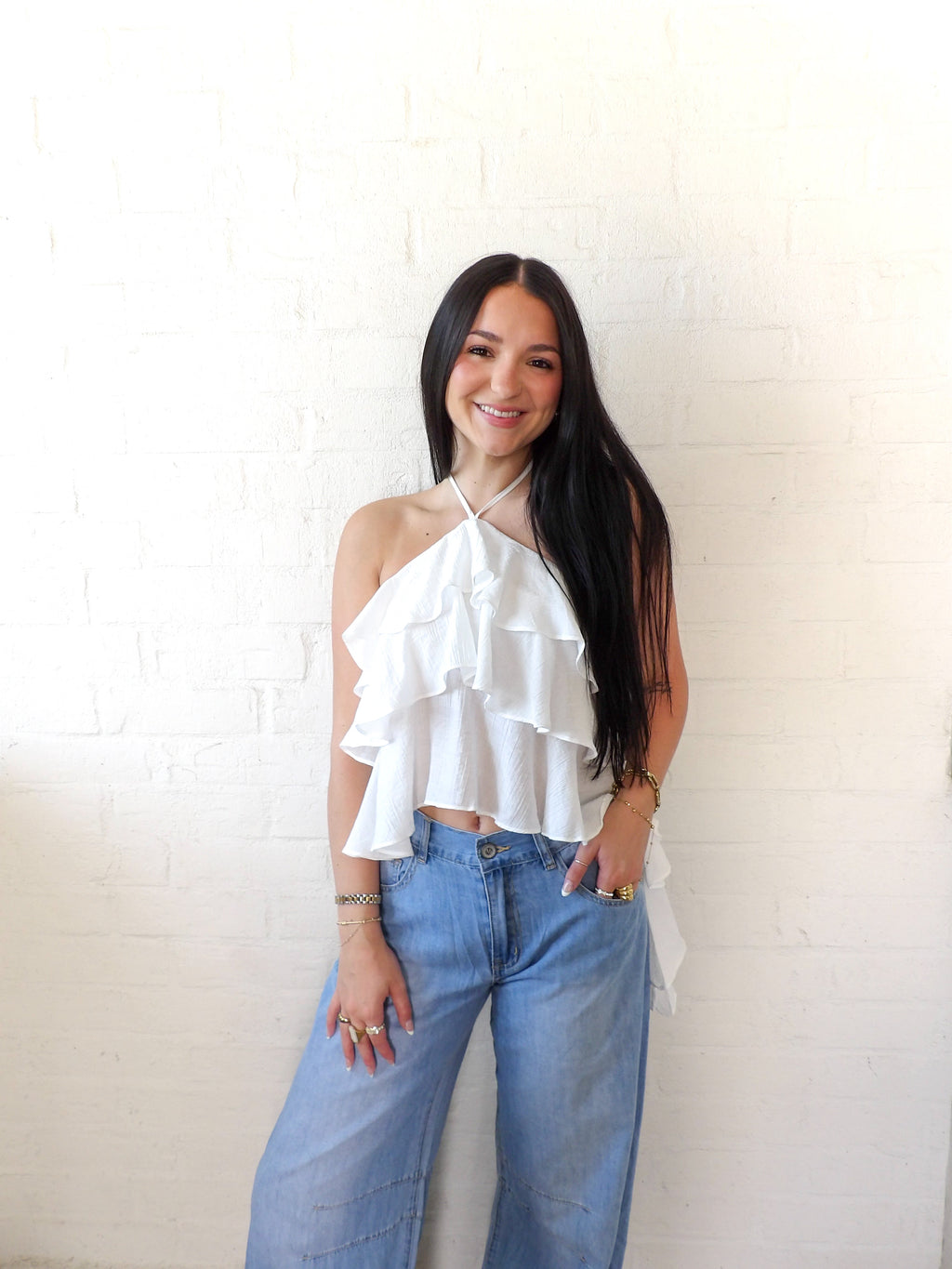 The Bori Frill Halter Top