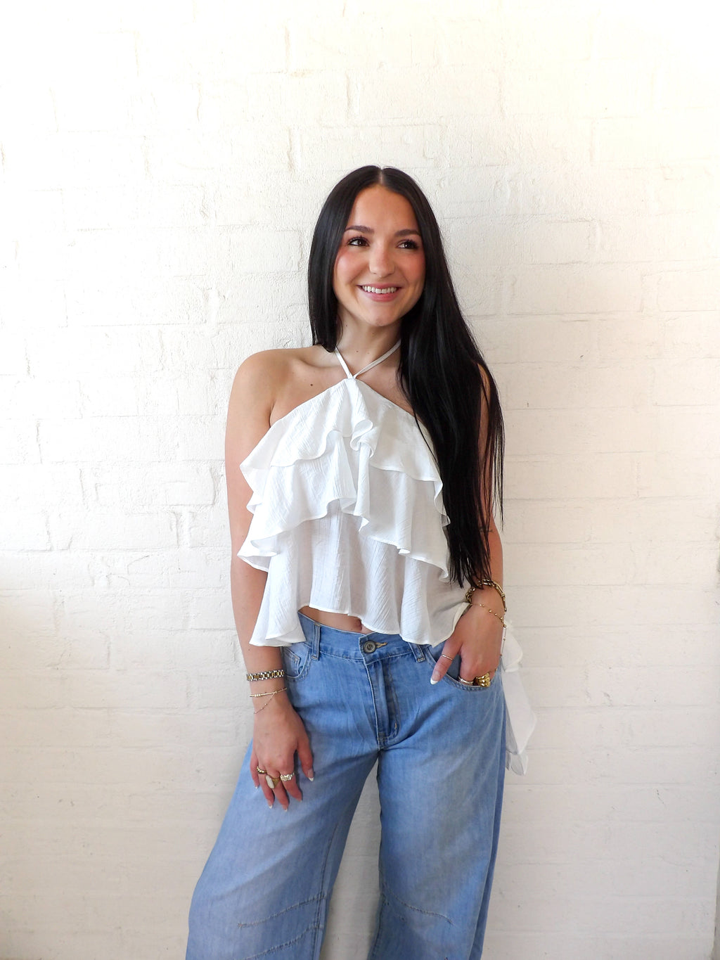 The Bori Frill Halter Top