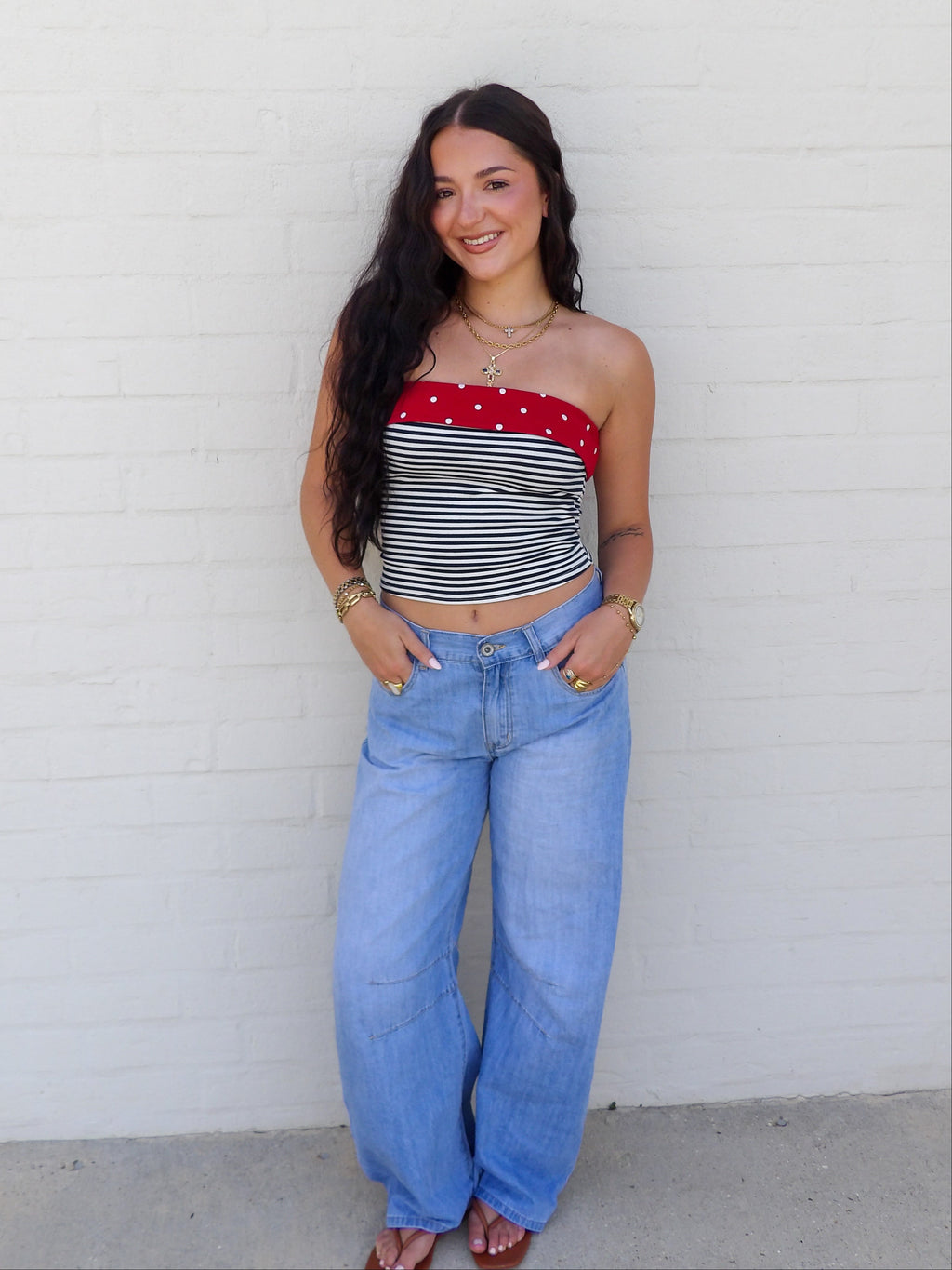 The Navy Pop Tube Top