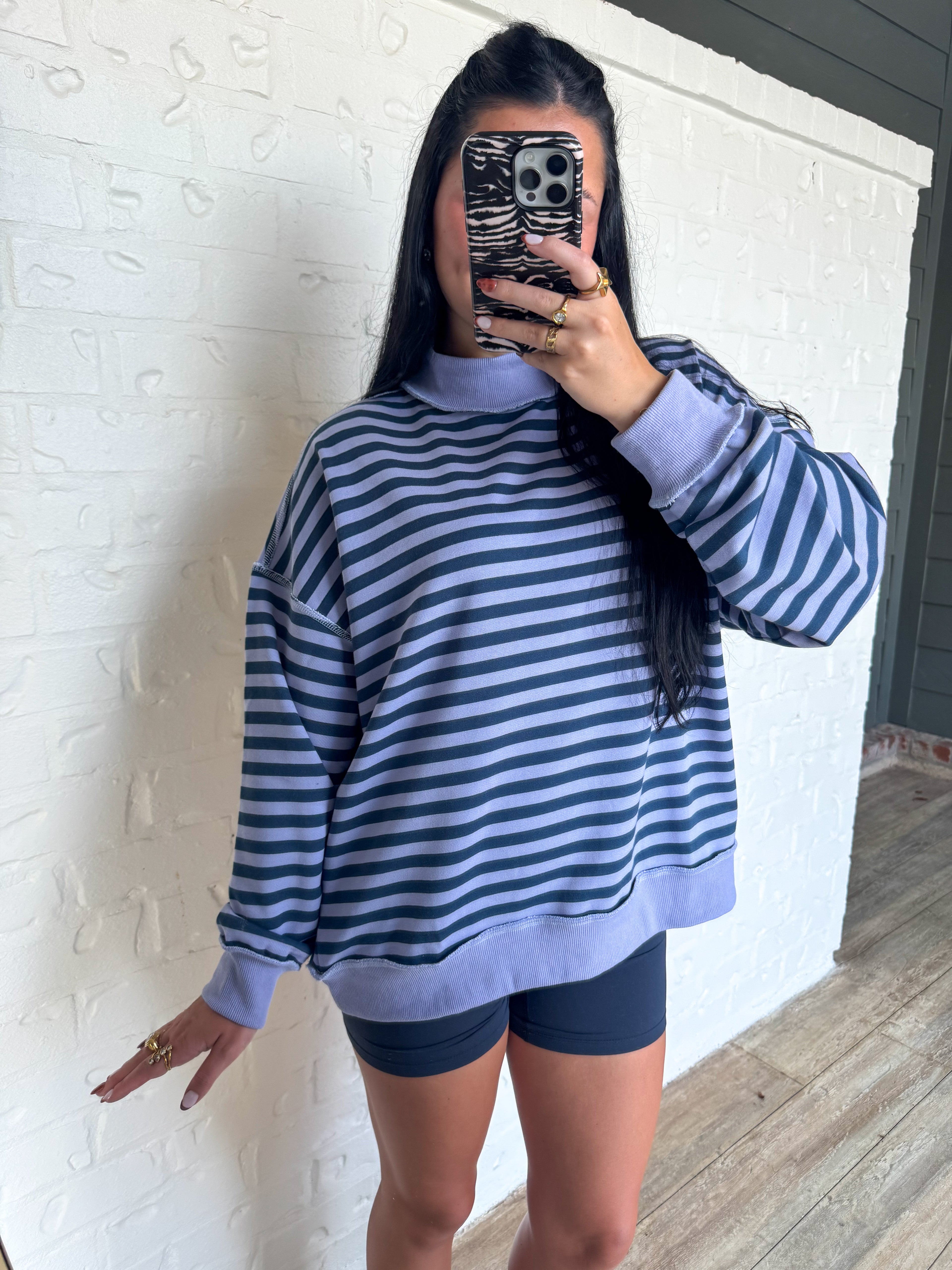 The Berry Stripe Mockneck