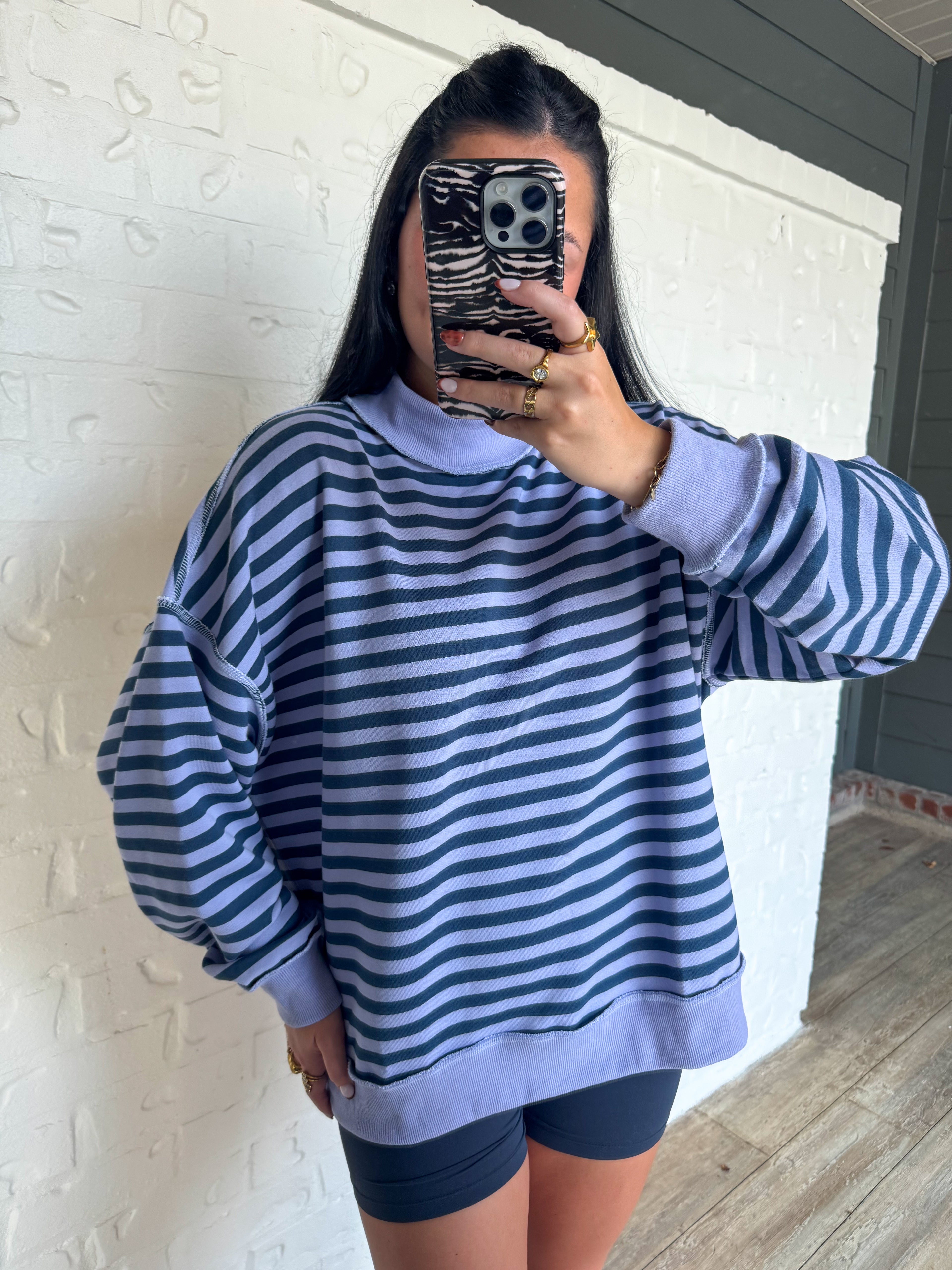 The Berry Stripe Mockneck