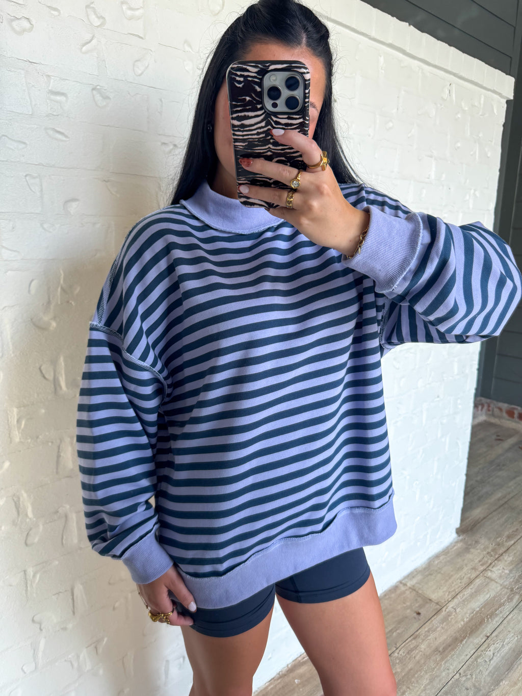 The Berry Stripe Mockneck