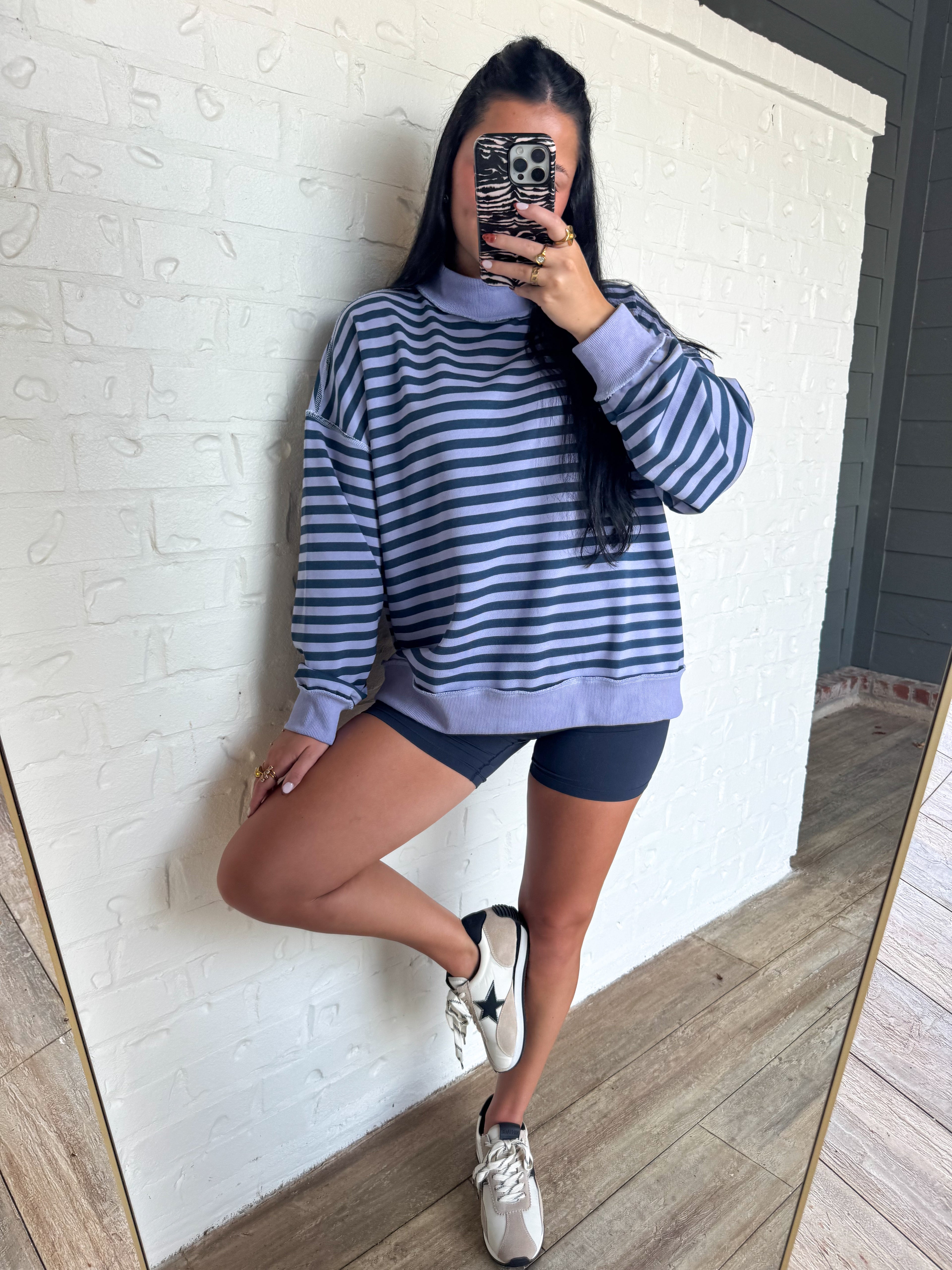 The Berry Stripe Mockneck