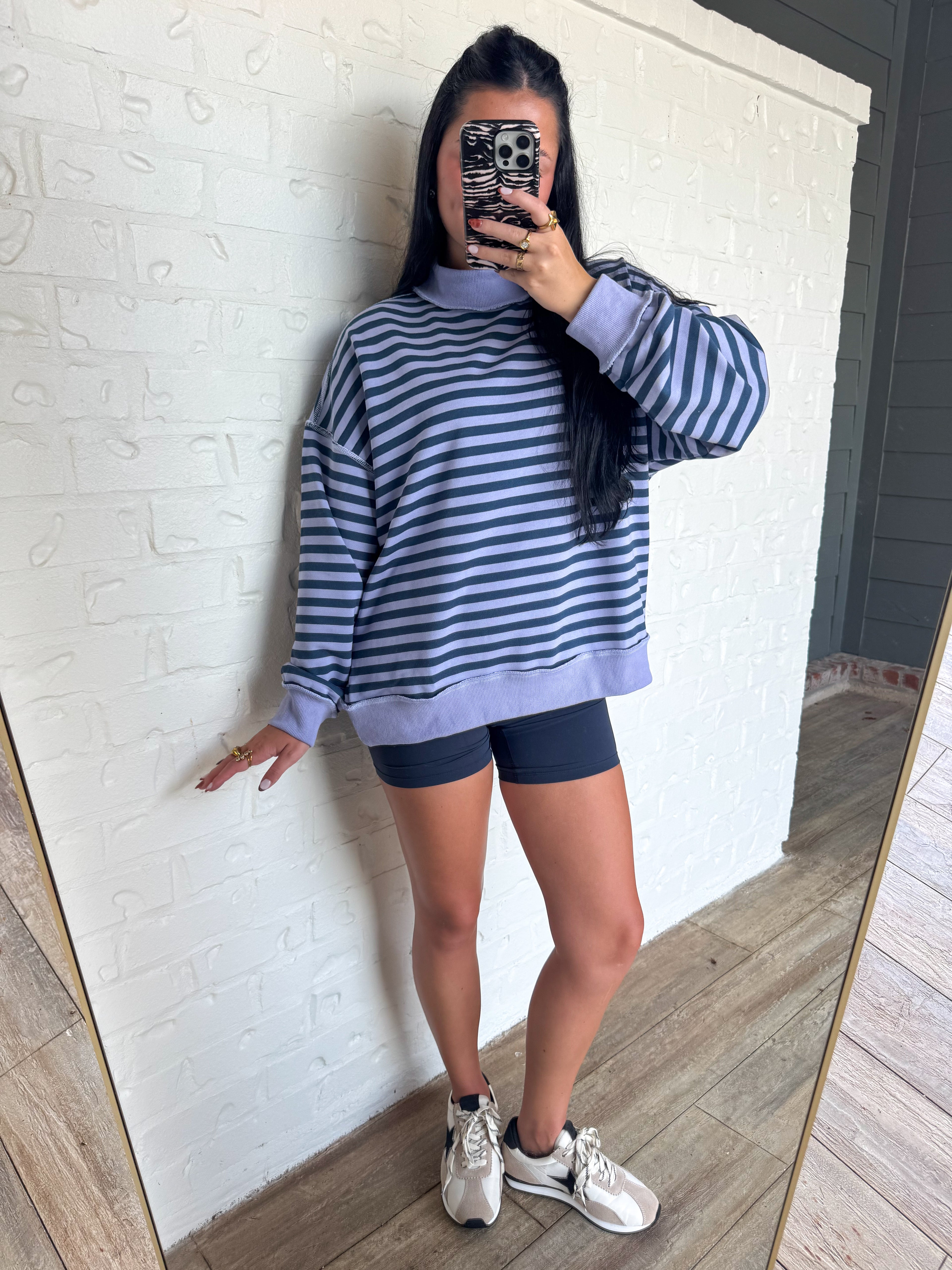 The Berry Stripe Mockneck