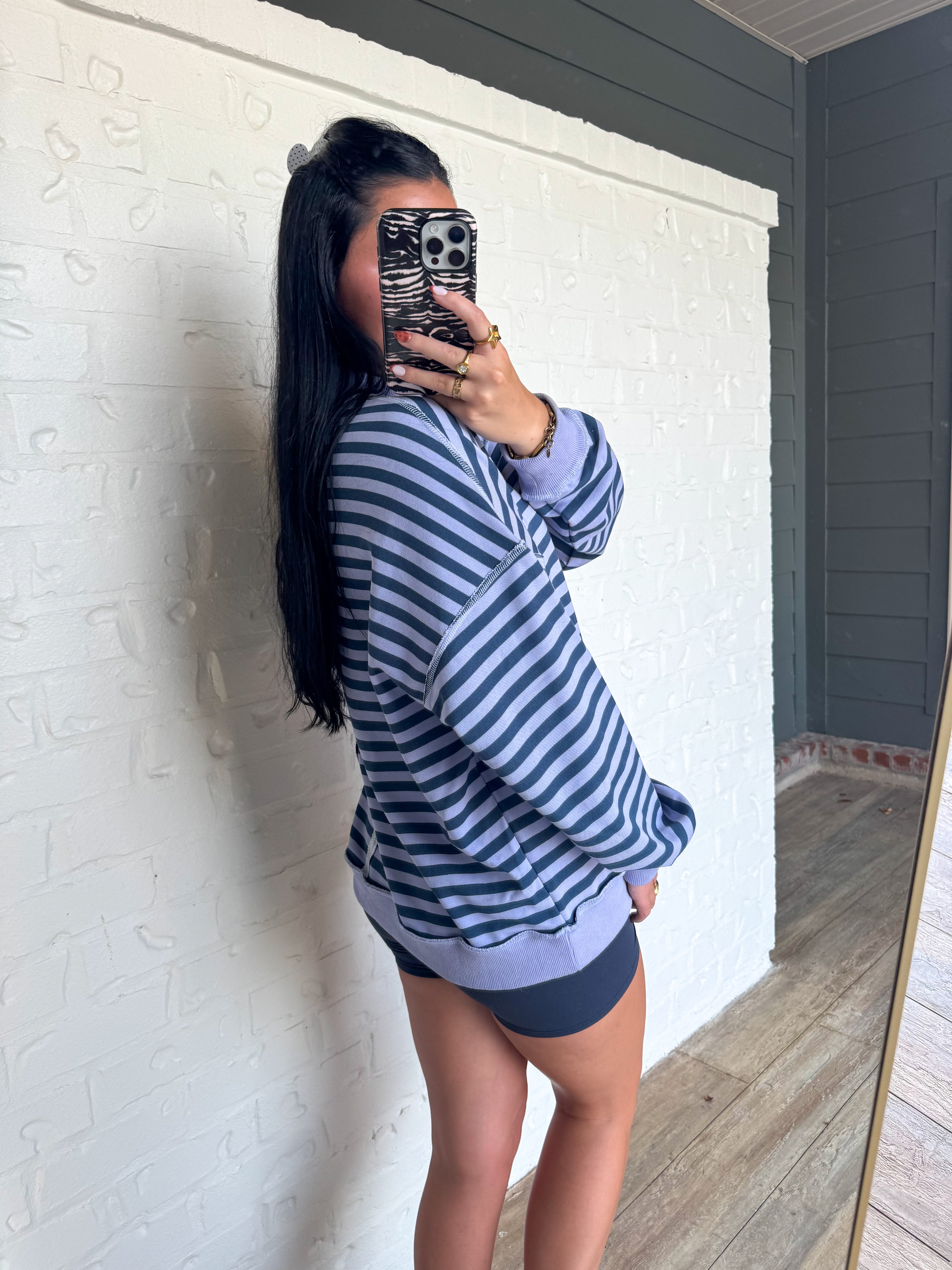 The Berry Stripe Mockneck