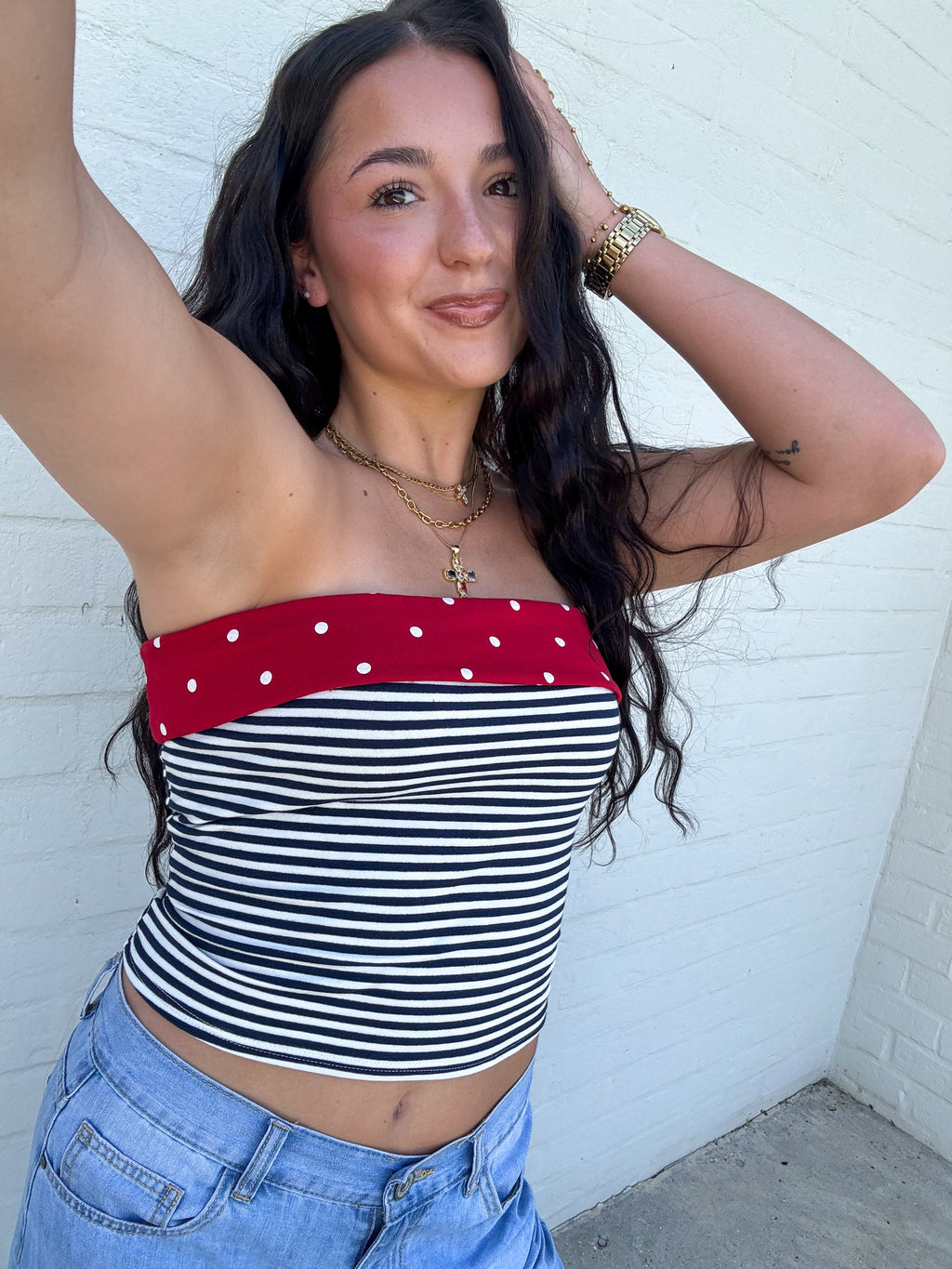 The Navy Pop Tube Top